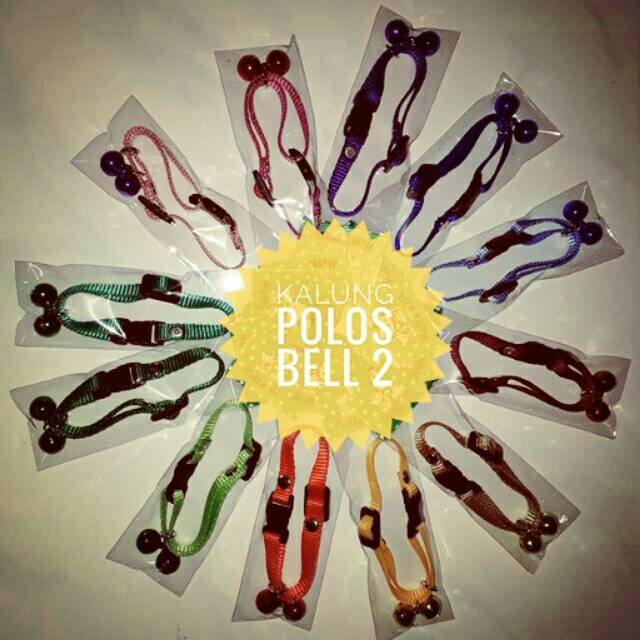 Kalung kucing murah polos bell 2 14mm bahan nylon