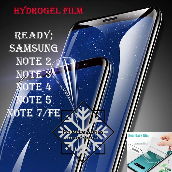 FA ANTI GORES JELLY HYDROGEL SAMSUNG GALAXY NOTE 2 3 4 5 7 FE  FULL SCREEN PROTECTOR GUARD SHOCK