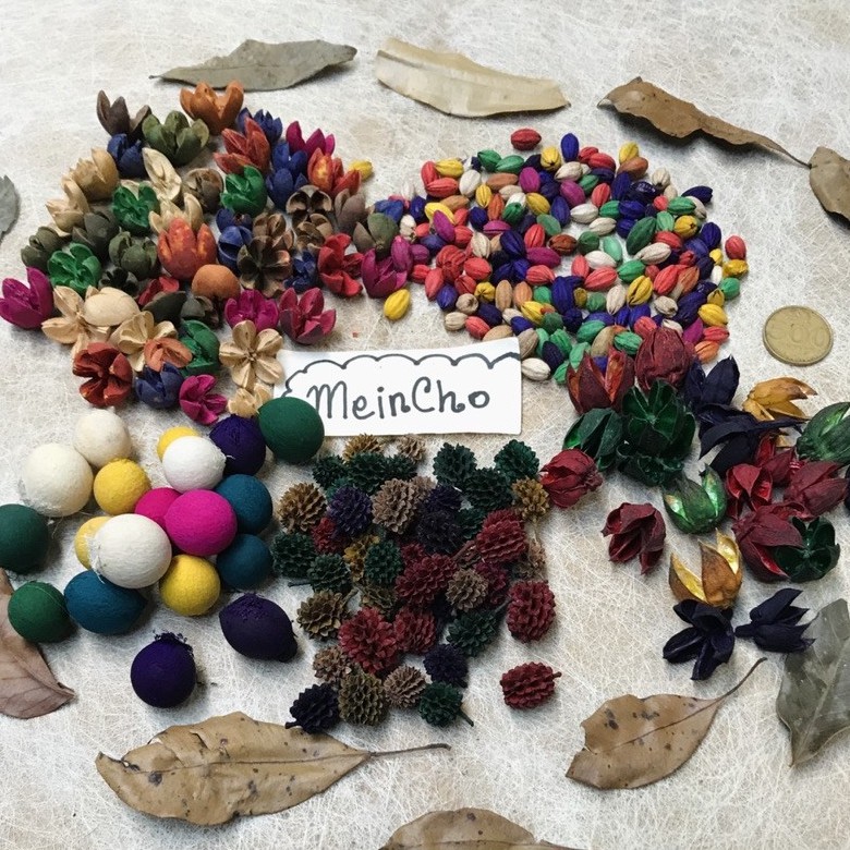 (5-10 biji) Kolase Biji ANEKA WARNA Kerajinan Kolase Bijian Bahan Properti Foto Dekorasi Rustik