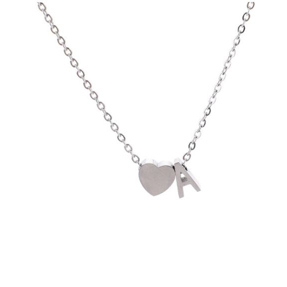 RSB VZ143 (HURUF A-L) Kalung Huruf Love Kecil Stainless Aksesoris Fashion Perhiasan Wanita GOLD SILVER