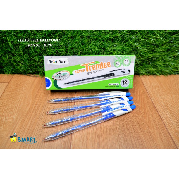 

FLEXOFFICE BALLPOINT TRENDE BIRU / Bolpoin Flex Office Trendee kotak per Pack Biru 12pcs