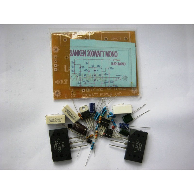 DIY PCB dan Komponen Power Sanken 200 Watt Mono B-201