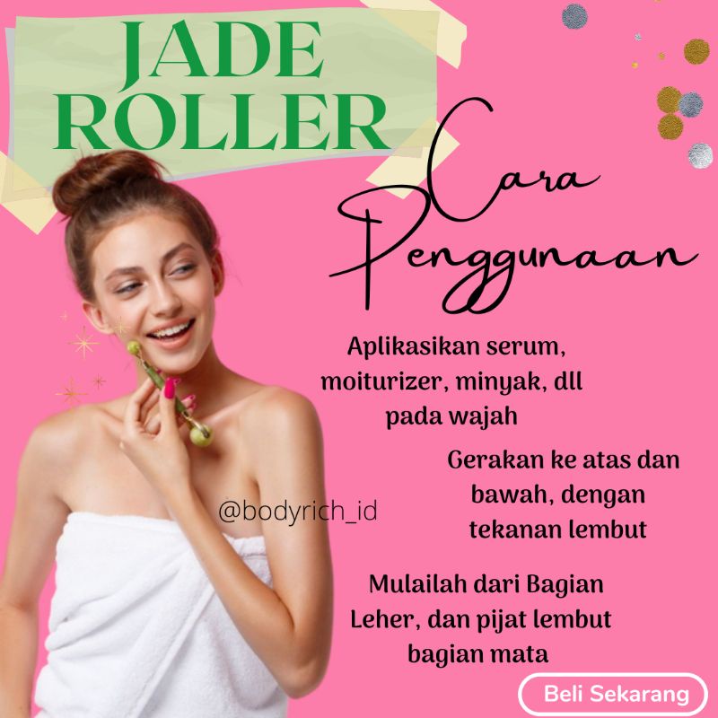 Jade Roller Massage Alat Perawatan Muka Penirus Wajah