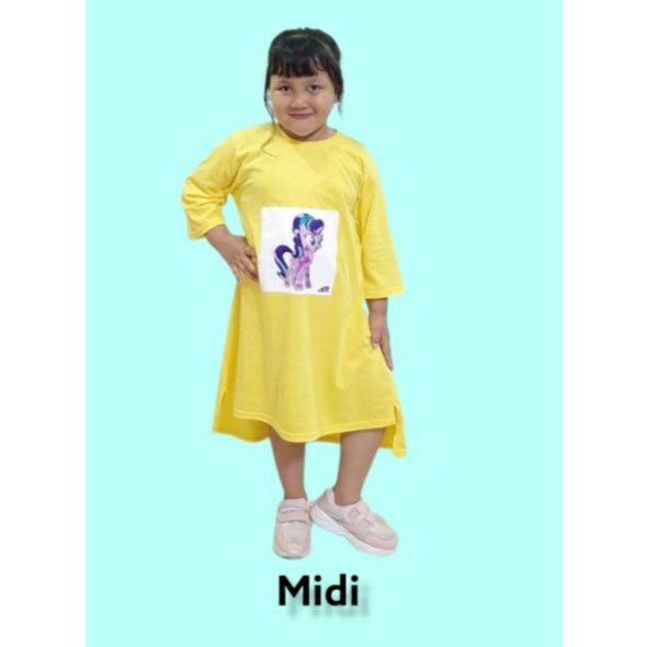 ATASAN MIDI VIRAL ANAK / MIDI DRESS ANAK PEREMPUAN / MIDI DRESS ANAK OVERSIZE VIRAL/ GAMIS ANAK