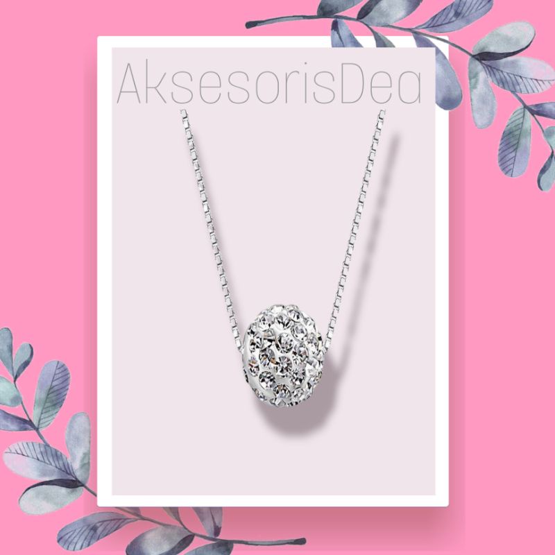 KALUNG WANITA LIONTIN BULAT MUTIARA / KALUNG TITANIUM