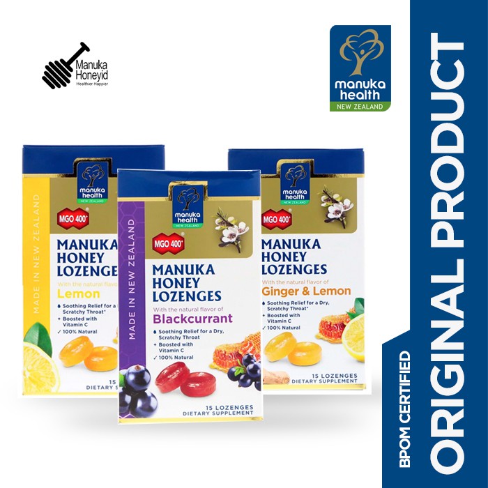 

Manuka Health Lozenges / Permen Manuka / Manuka Lozenges [ Blackcurrant/Lemon/Lemon+Ginger]