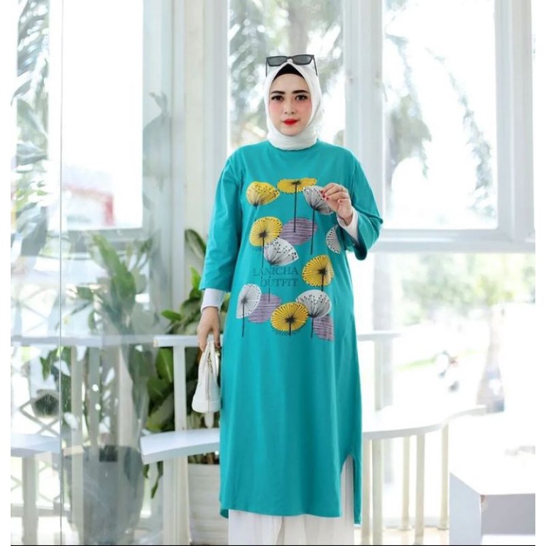 LONG TUNIK MODEL LANICHA COMBED 20S TRENDY PREMIUM TERLARIS KEKINIAN