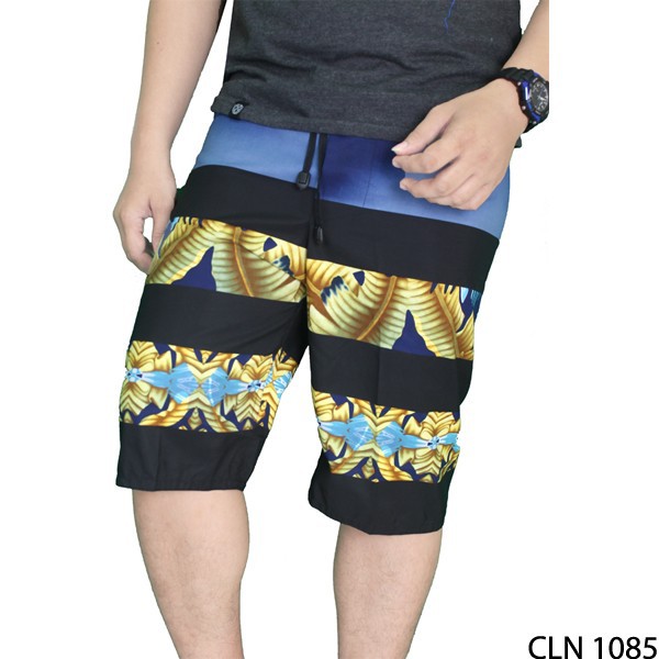 Celana Pantai Santai Pria Polyester Hitam – CLN 1085