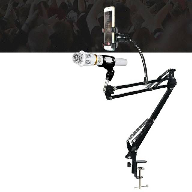 MIC CONDENSER BM 800 + STAND + AUDIO SPLITTER + PHONE HOLDER