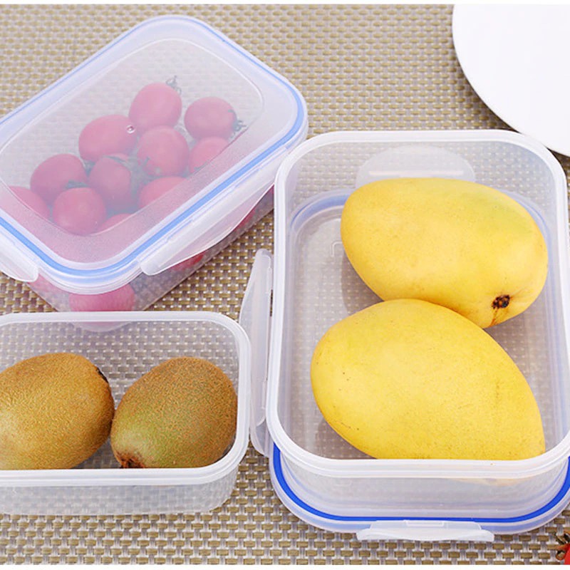 3Pcs/Set Portable Plastic Seal Storage Box Set Lunch Box Can Microwave Lunch Box Bento