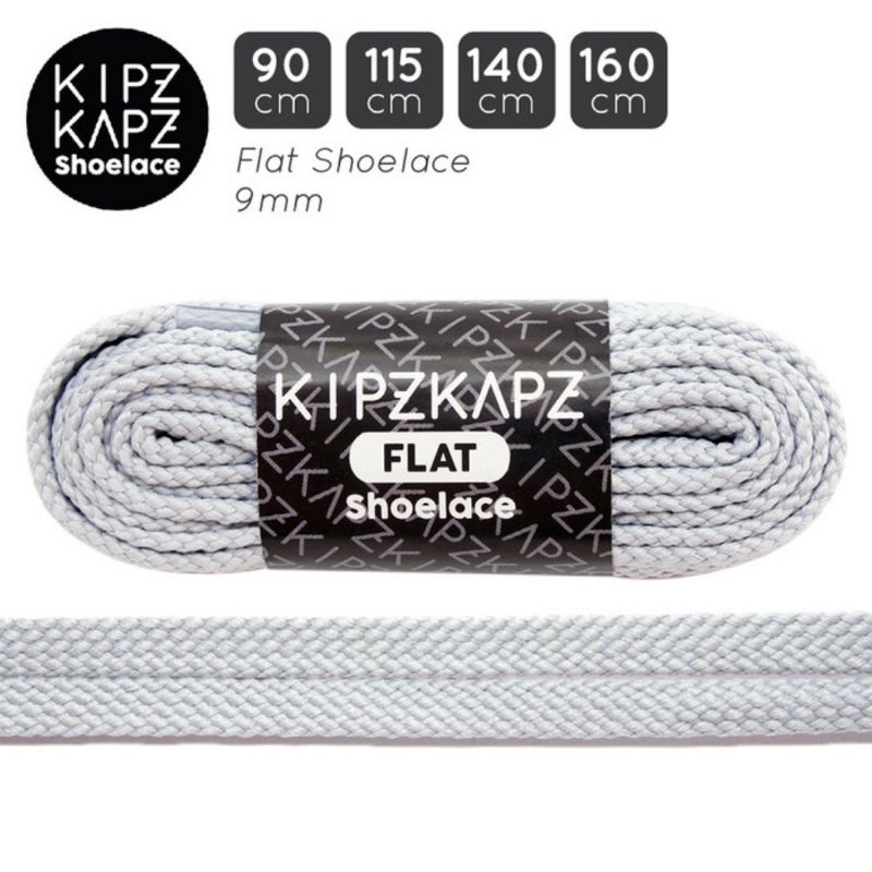 KIPZKAPZ FS70 METRO GREY 90cm 115cm 140cm Shoelace Tali Sepatu Pipih Flat 9mm