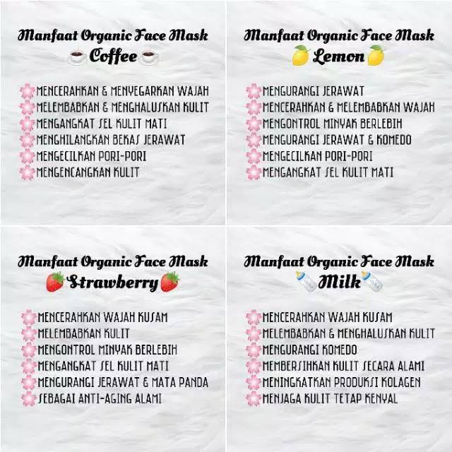 Masker organik Alami tanpa bahan kimia