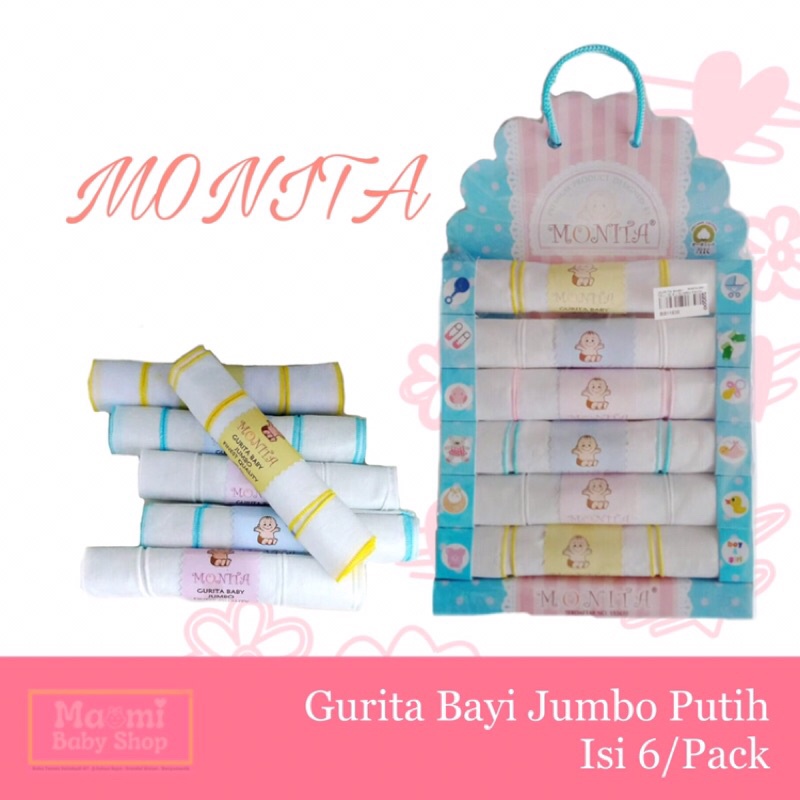 MONITA Gurita Baby Jumbo Putih Polos Isi 6/pack