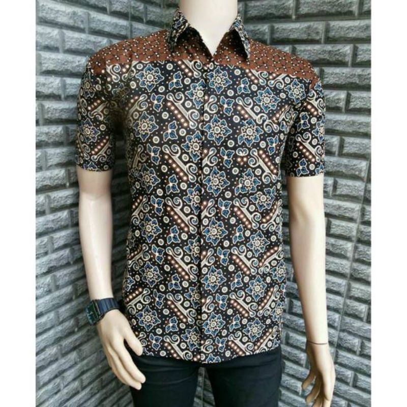 NEW ARRIVAL DISTRO BATIK PRIA BORDIR SOGAN HRB026 BATIKAF