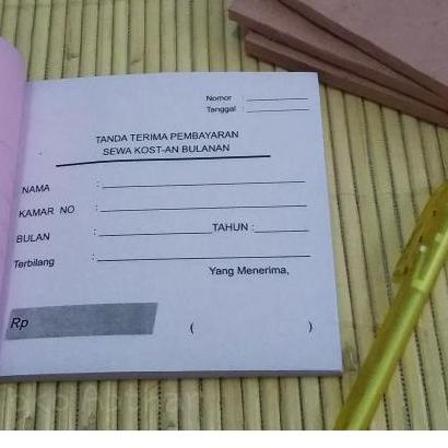 

LANGSUNG KIRIM.. Kwitansi untuk Kost - Kost an