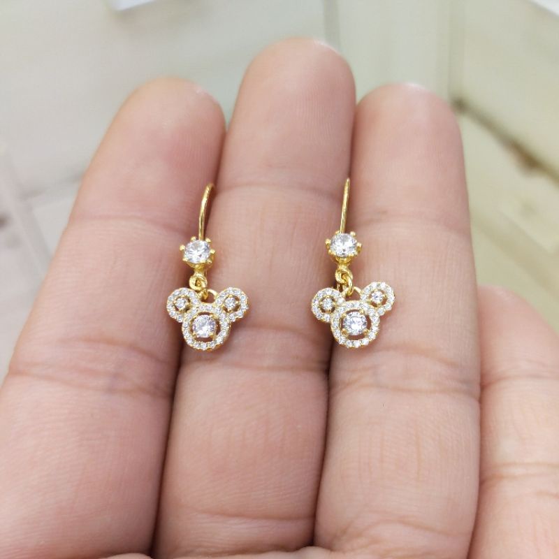 ANTING MICKEY PERAK 925 LAPIS MAS 24K