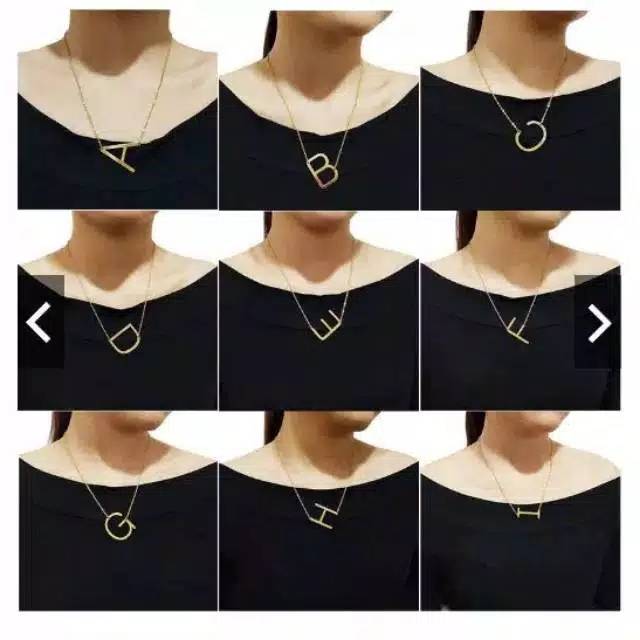 Fourfashion Kalung Anti Karat Inisial Nama Huruf 2.5 CM