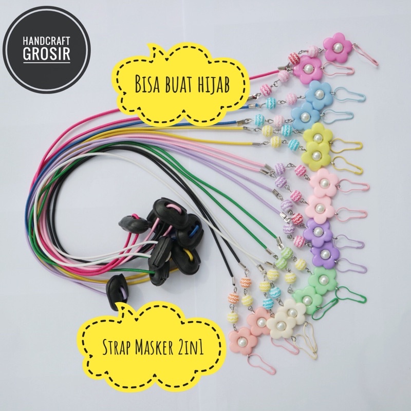 [new] STRAP MASKER 2in1 ISTIMEWA STOPPER/strap mask 2in1/pengait masker/kalung masker mutiara