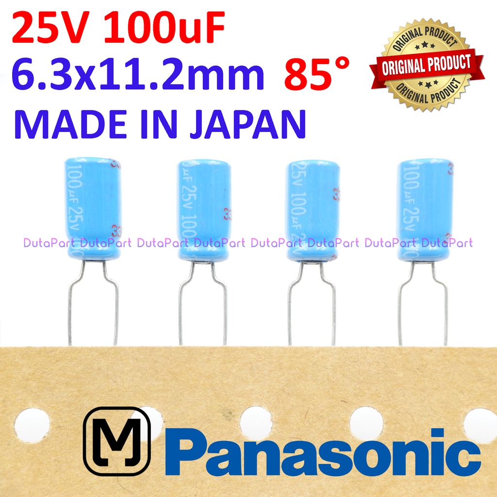 25V 100uF ORIGINAL PANASONIC Blue Series Kapasitor Capasitor Elko Elco