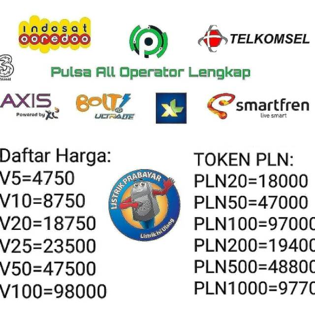 Pendaftaran Gratis Pulsa Elektrik All Operator Termurah Shopee Indonesia