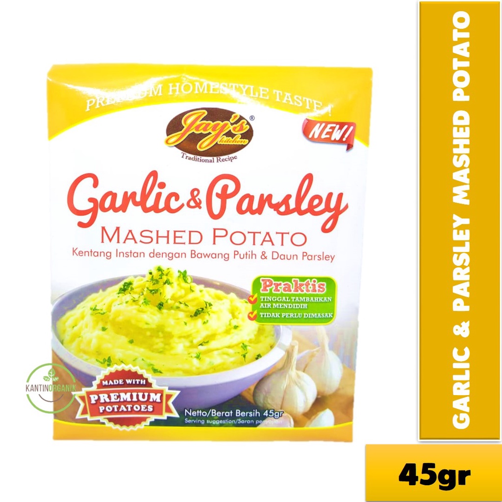 

Garlic & Parsley Mashed Potato Jay's Kitchen Kentang Instant dengan Bawang Putih & Daun Parsley
