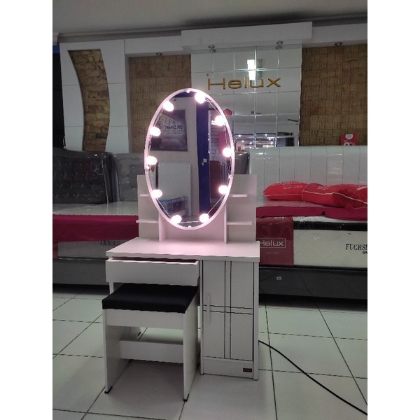 [PEKANBARU FREE ONGKIR] MEJA RIAS PUTIH / MEJA RIAS KACA SLIDING / MEJA RIAS KACA GESER / MEJA RIAS