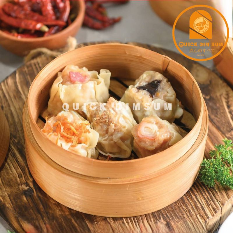 

DIMSUM AYAM MIX A QUICK DIM SUM by dimsum salmon dengan 5 toping (Tuna,Crab stick,Jamur, Wortel, Smoked beef)