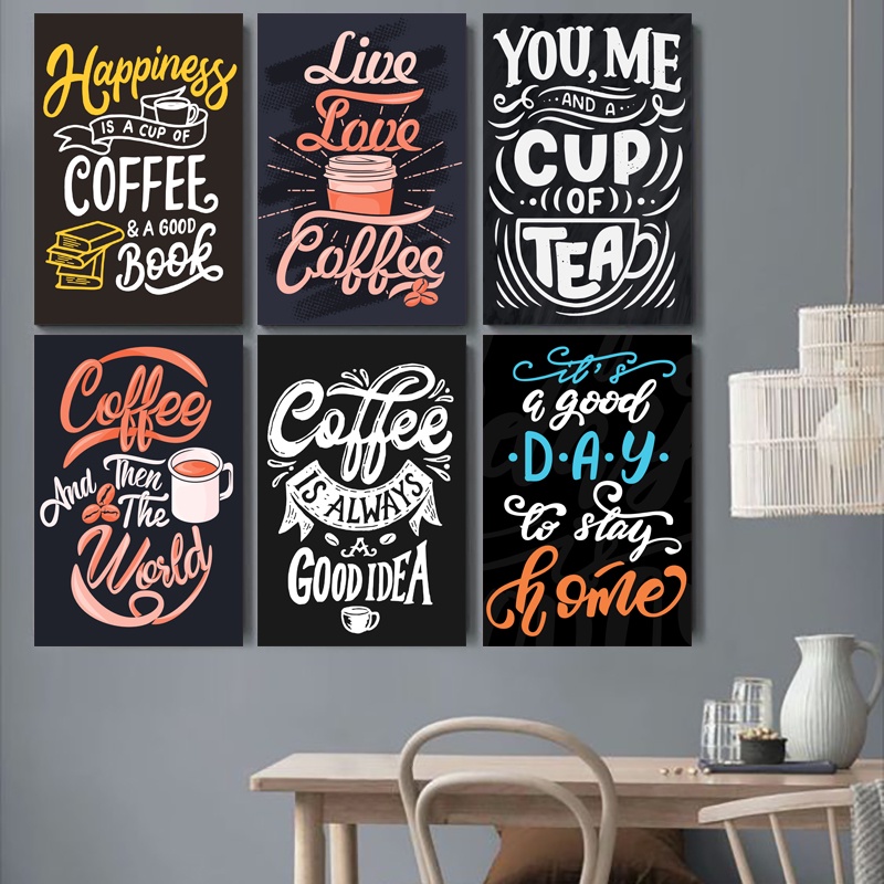 Hiasan Dinding Quotes Coffee (A4) Pajangan Dekorasi Dinding Poster Kayu Wall Decor Coffee Caffe - A&amp;M