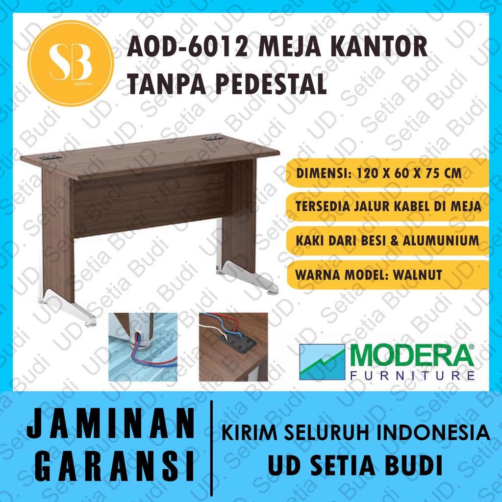 Meja Kantor Tanpa Pedestal Modera AOD 6012 120x60x75 A-Class