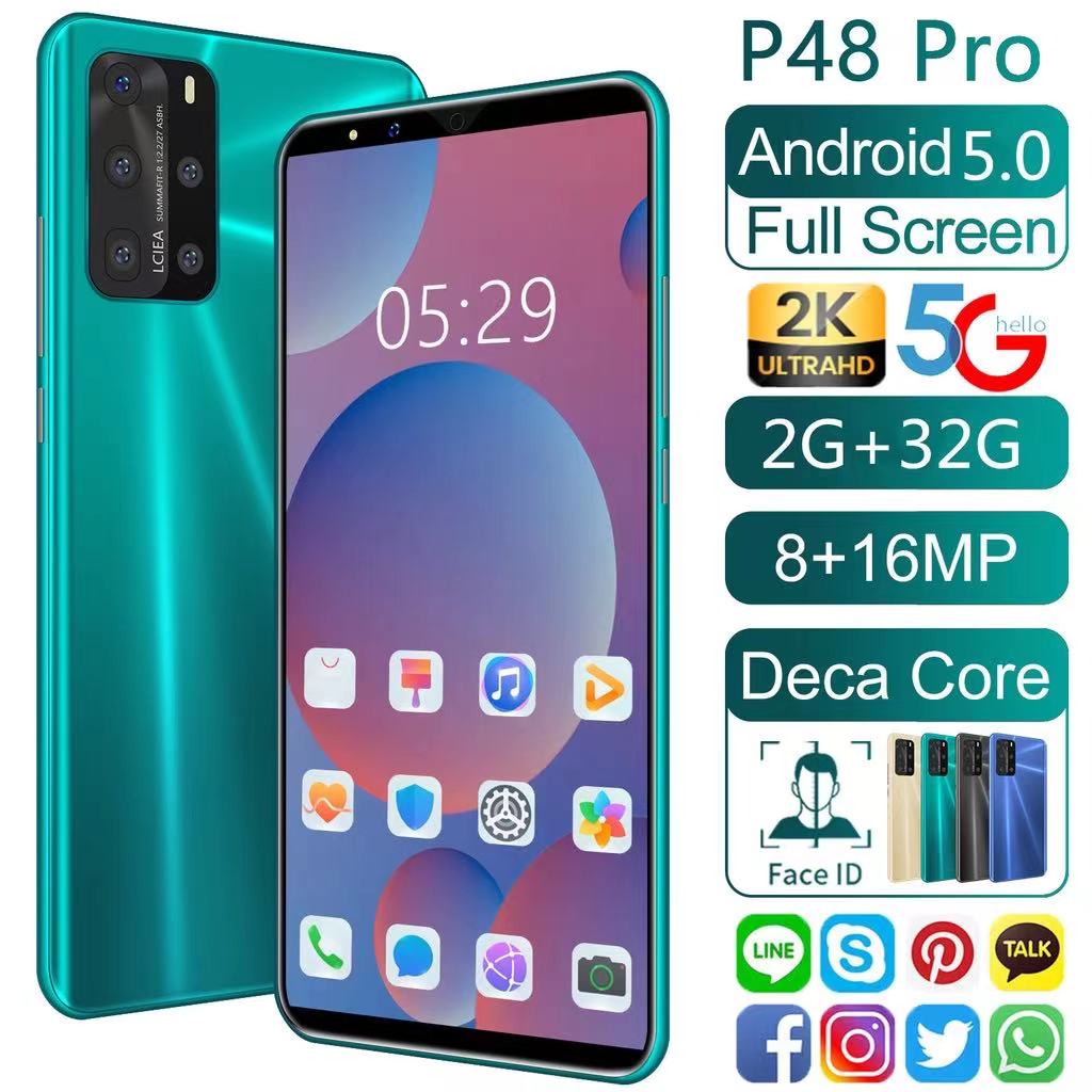 【 Bisa COD】ViV0 P48 Plus Handphone 6.53inci Android 6GB RAM + 128GB ROM HD Layar Penuh Smartphone Ba