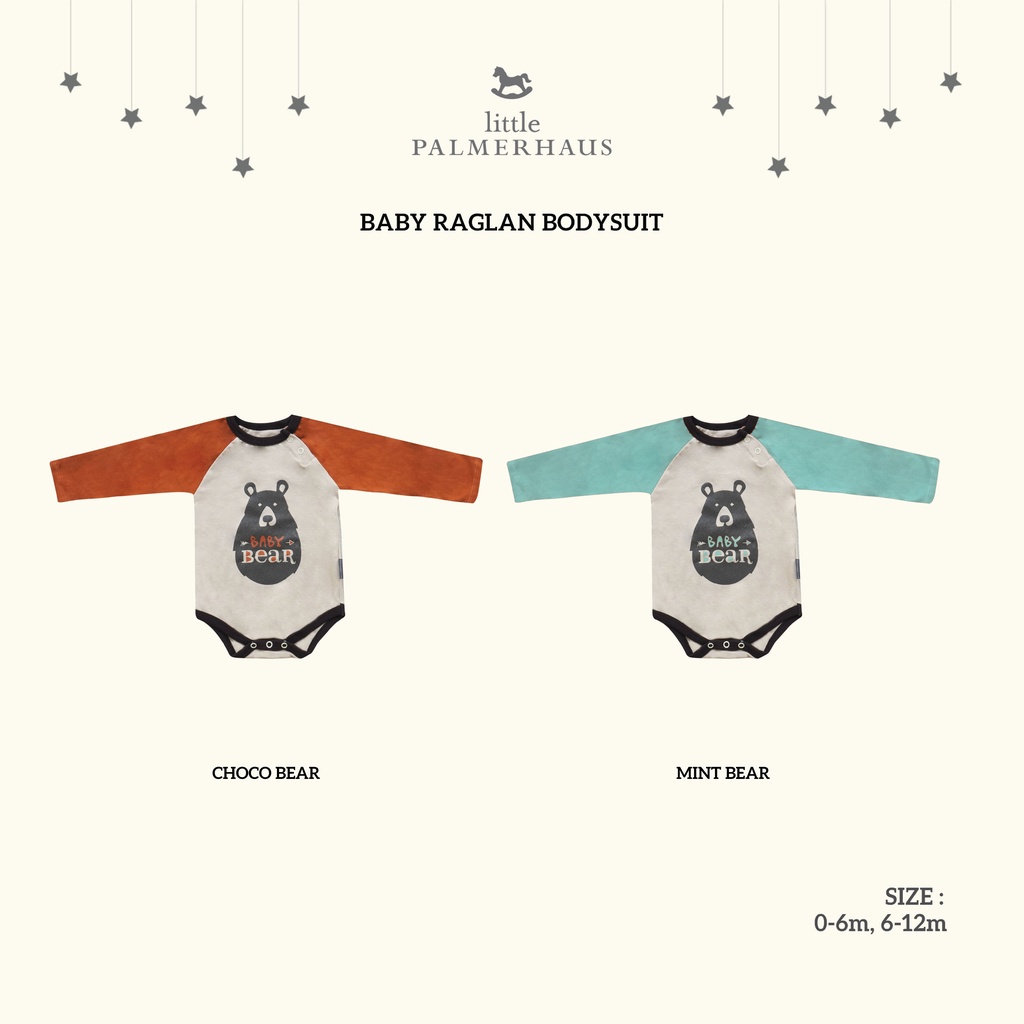 Baju Jumper Bayi Bodysuit Laki Laki Perempuan 0-12 Bulan &amp; Kaos Mama Papa BEAR  Palmerhaus Raglan Family Series