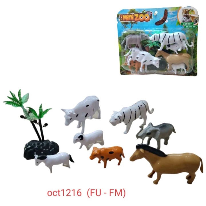 OCT 1216 - Mainan Hewan hewanan Animal mini Zoo Bahan Plastik  OCT1216