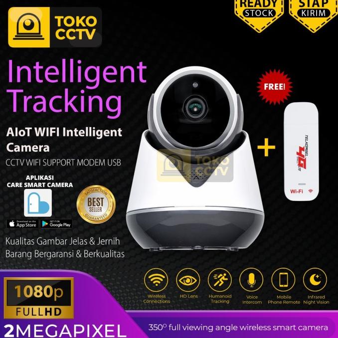 IP Cam CCTV Wifi + SIM CARD 4G USB WINGLE MODEM , Resolusi 3MP Real