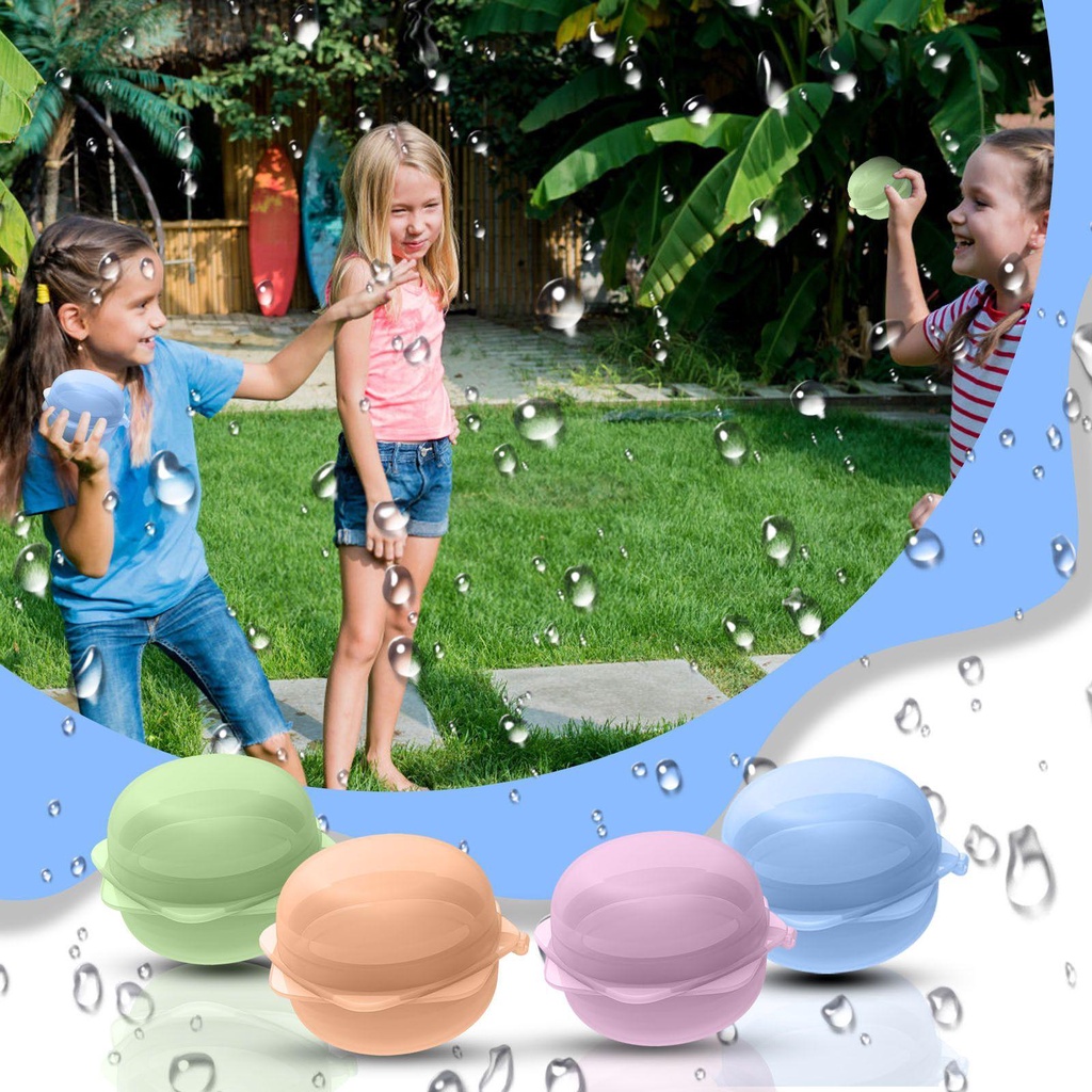 Mxbeauty Splash Water Ball Reusable Lembut Pantai Kolam Renang Mainan Musim Panas Mainan Luar Ruangan Anak-Anak Balon Air