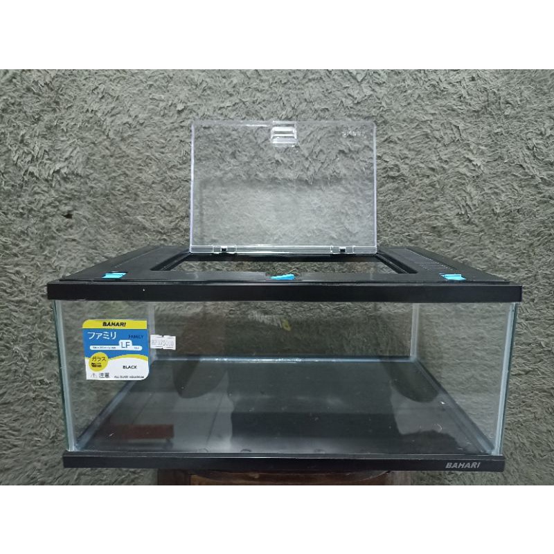 Aquarium Bahari LF Family reptil 40x25x17cm 15lt model rendah set tutup