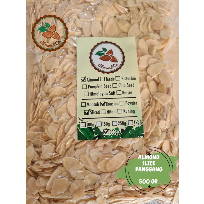 

54eh Kacang Almond Slice Panggang (Roasted / Oven) 500 Gr 60Jh