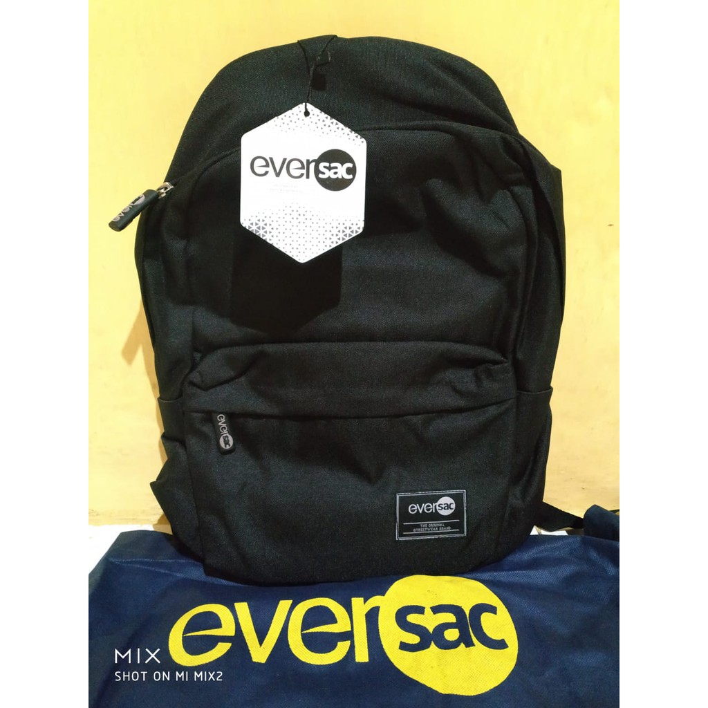 Eversac Neo II ACE BLACK Backpack - Tas Punggung -  Ransel - Tas Laptop - Original
