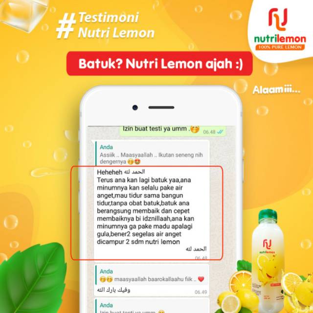 Nutri Lemon 100% Pure Lemon Original - Diet Lemon Untuk Kesehatan dan Pelangsing Dari OSB