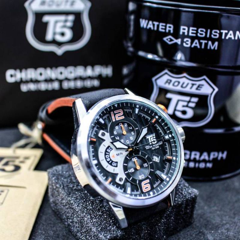 T5 H3630G original chronograph bergaransi free tin box dan tas