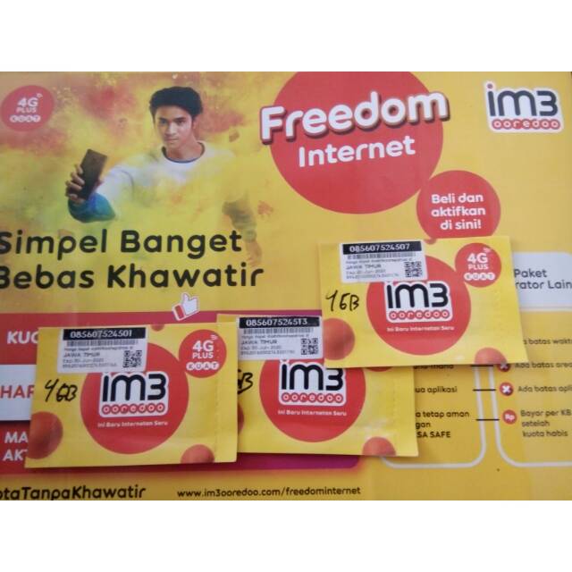 Kartu perdana Indosat 4G Kuota Internet 4GB Freedom Internet