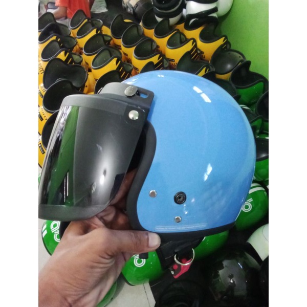 HELM RETRO ANAK JUNIOR starkidss (HNL)KACA Datar Usia 5-9 THN  ORIGINAL