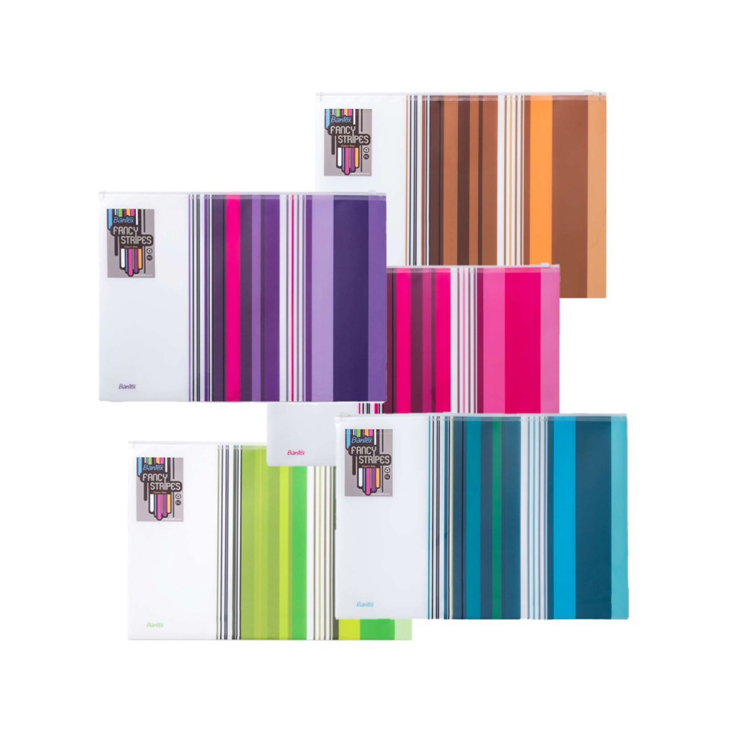 

[BMS Bekasi] Bantex Map Plastik / Zipper Bag Fancy Stripes Series Ukuran Folio - 8075