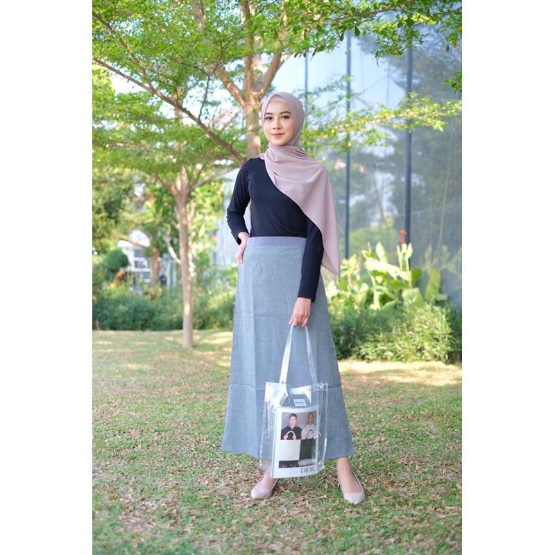 ROK KANTOR / WORK SKIRT - M L XL XXL L3 L4 L5 ROK FORMAL JUMBOSIZE - ROK KANTOR - MAHASISWA-ROK GREY
