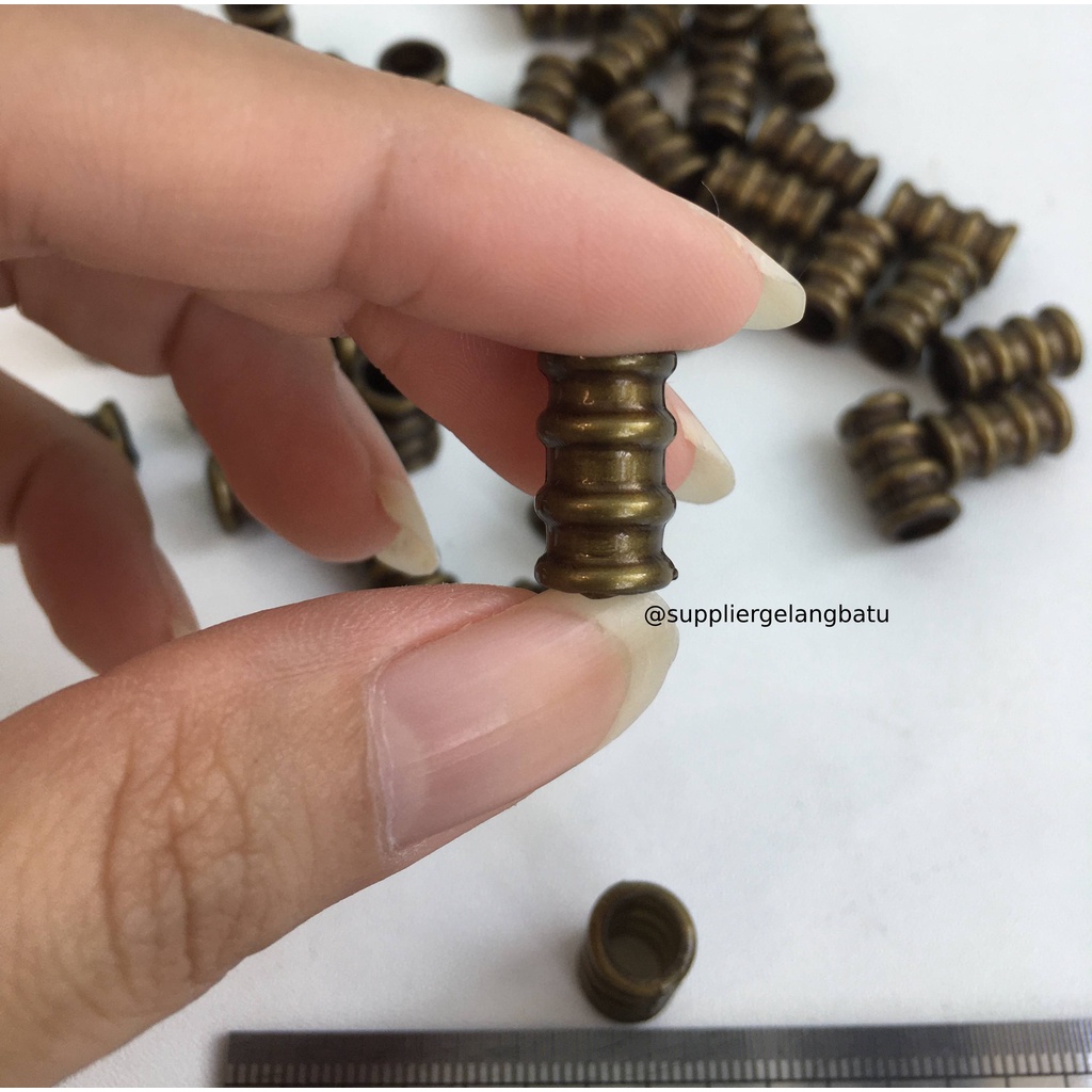 manik spacer tabung pipa bronze bronzo bakar aksesoris anti karat 8mm