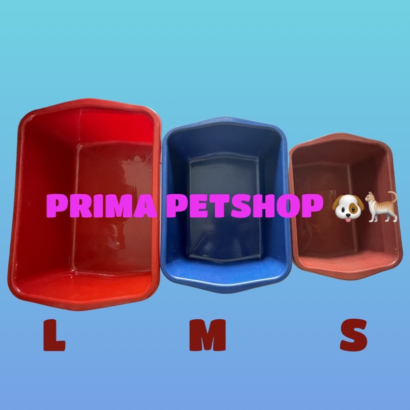 CAT LITTER BOX / KERANJANG UNTUK PASIR KUCING S dan L motif paw paw