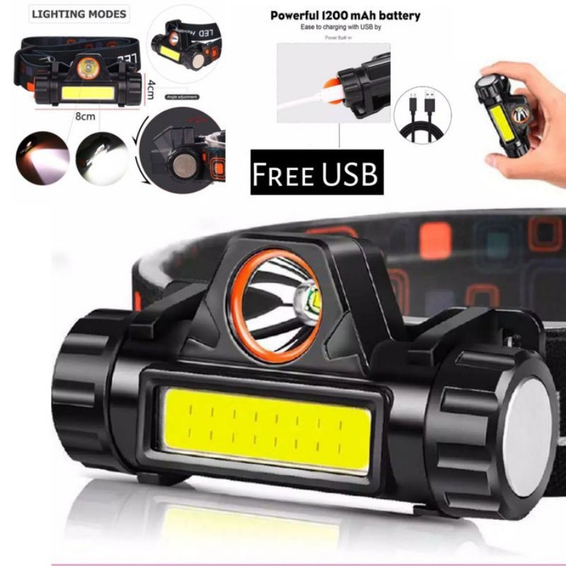 Senter Kepala LED | Headlamp Camping | Senter Kepala Charger | Headlamp Charger t.2-2