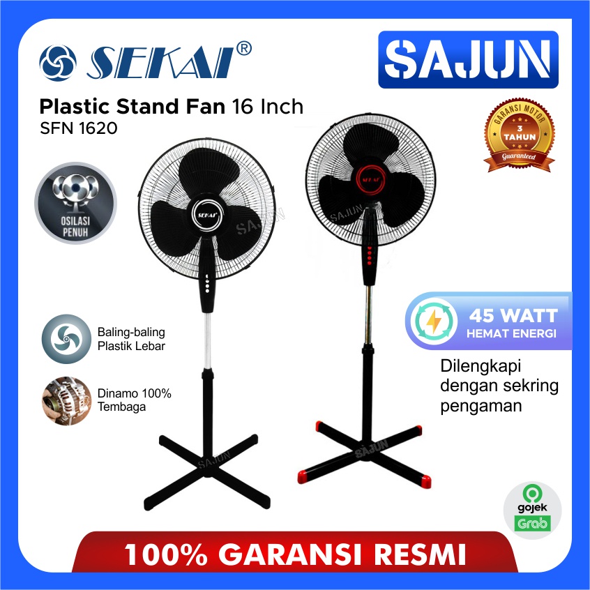 SEKAI Stand Fan 16 Inch SFN1620 Kipas Angin Tumpu SFN 1620