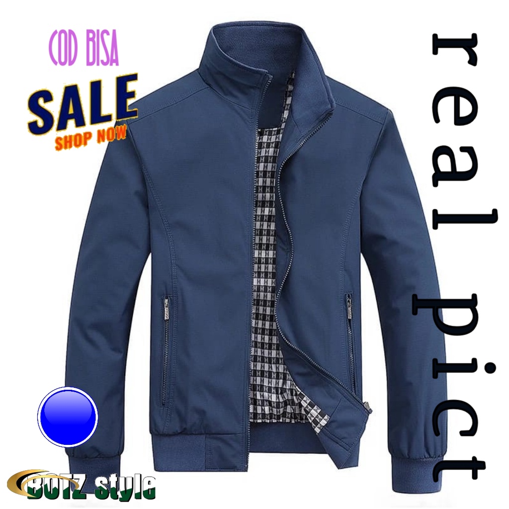 (COD) JAKET PRIA BAHAN POLYESTER IMPORT TASLAN JN  ELEGANT BOTZ STYLE