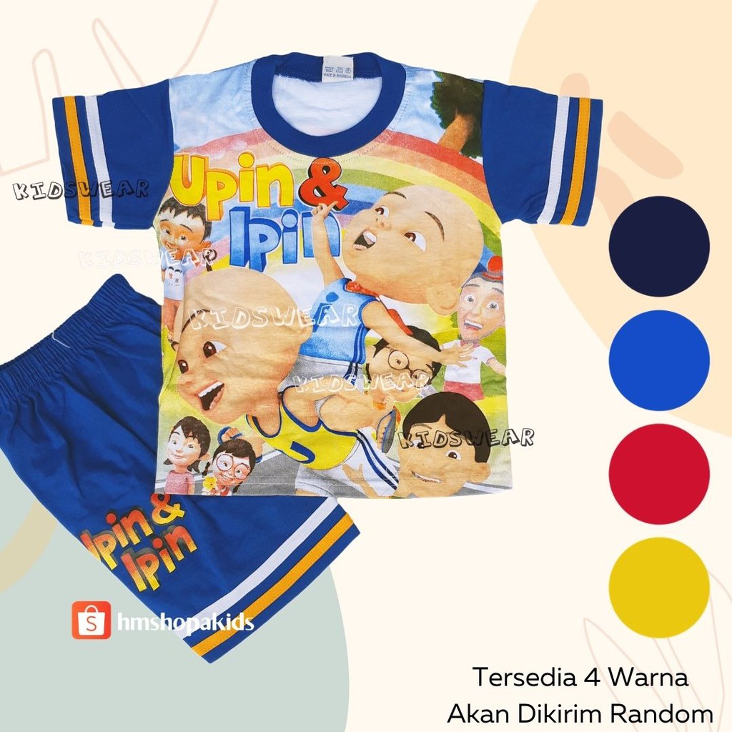 Baju Setelan Anak UPIN IPIN KEMBAR Fullprint  2-9 tahun stelan anak laki-laki harian