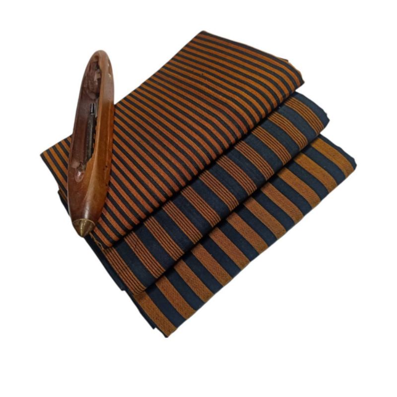 Kain Lurik Warna Coklat Hitam / Kain Surjan / Kain Tenun Lurik  / Kain Lurik Halus